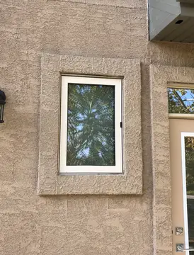 Small stucco repairs — after