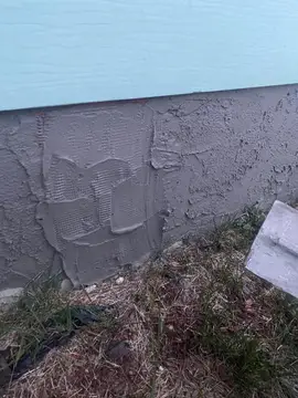 Parging repair — after