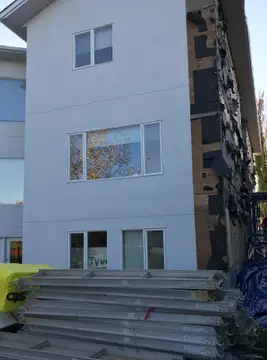 Stucco remove and re do — before