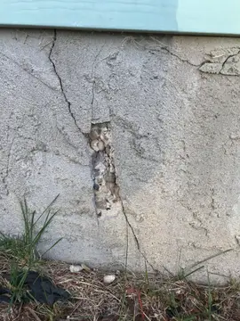 Parging repair — before