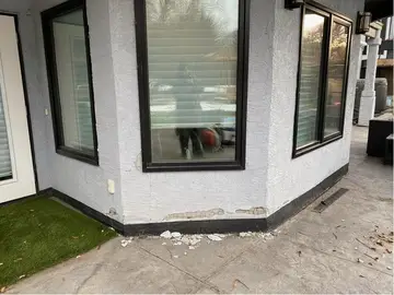 Seamless stucco repairs — before